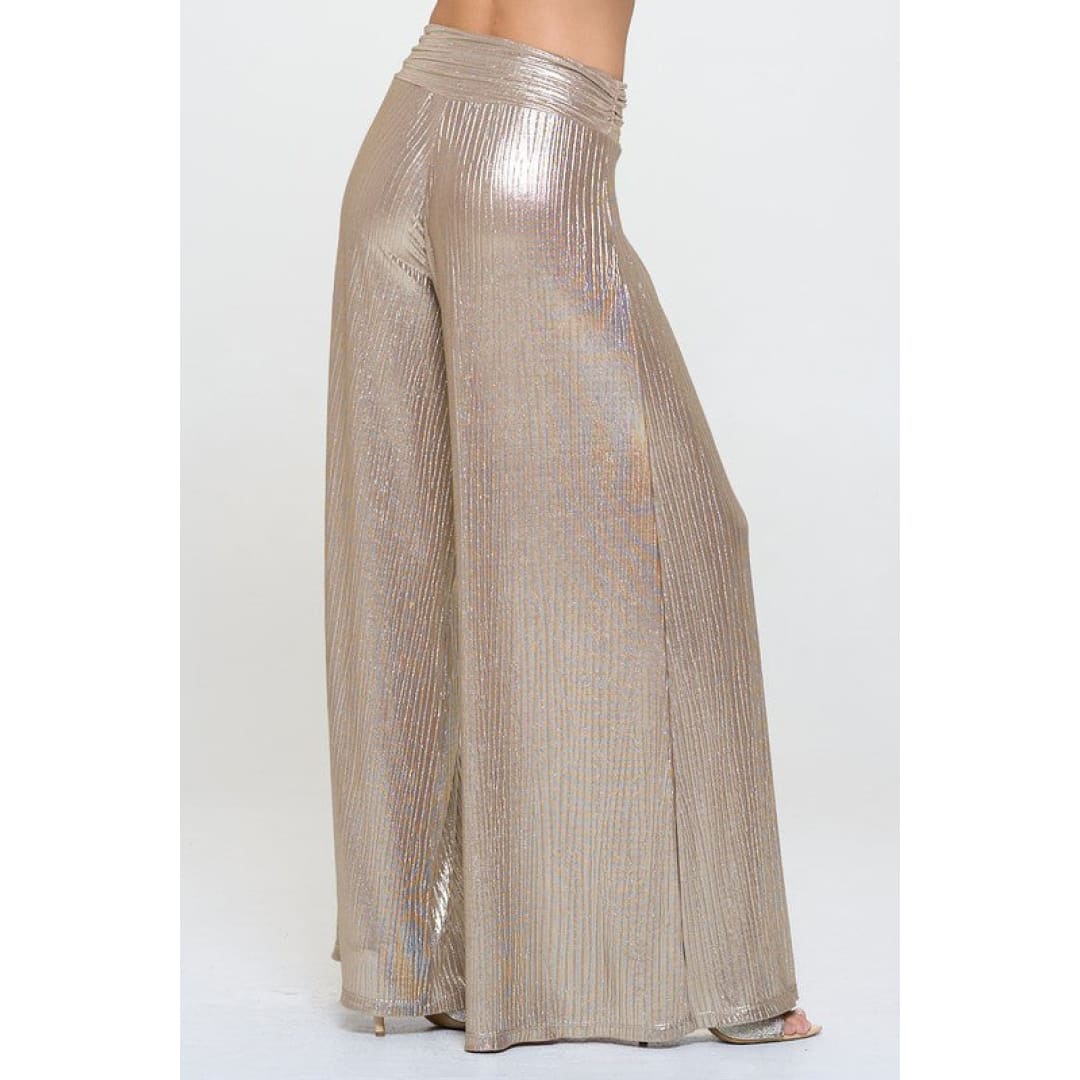 Metallic Pants w/ Elastic Waist | The Urban Clothing Shop™