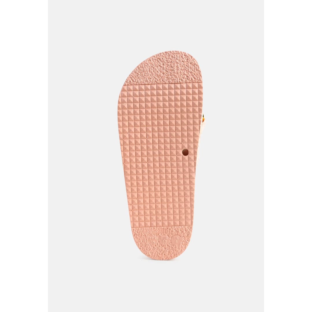 miami shot bling chain strap woven slip on flats | London Rag