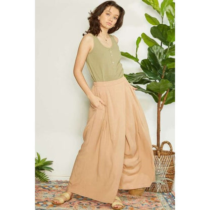 Mittoshop Wrap Pleating Detail Wide Leg Pants | The Urban Clothing Shop™