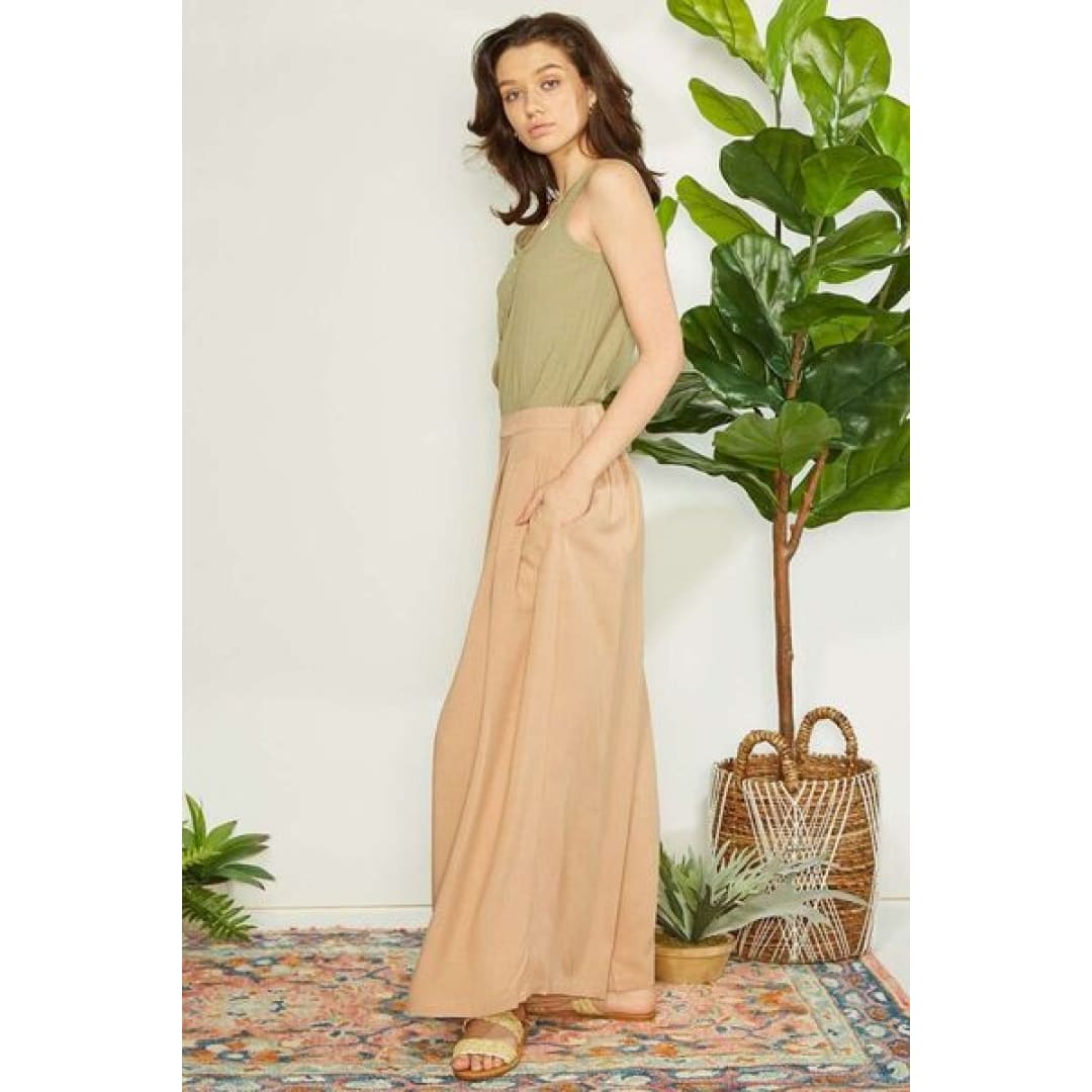 Mittoshop Wrap Pleating Detail Wide Leg Pants | The Urban Clothing Shop™