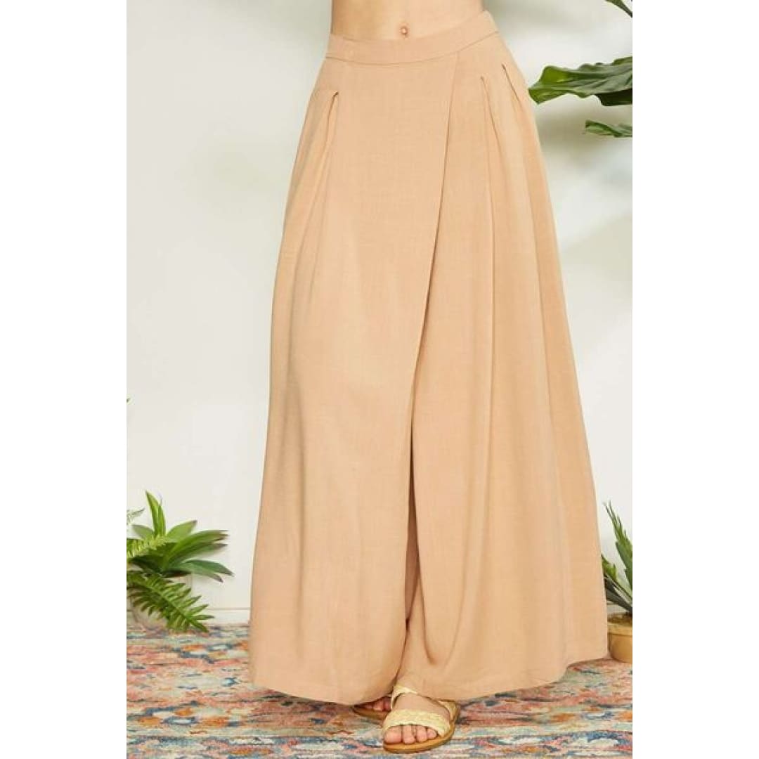 Mittoshop Wrap Pleating Detail Wide Leg Pants | The Urban Clothing Shop™