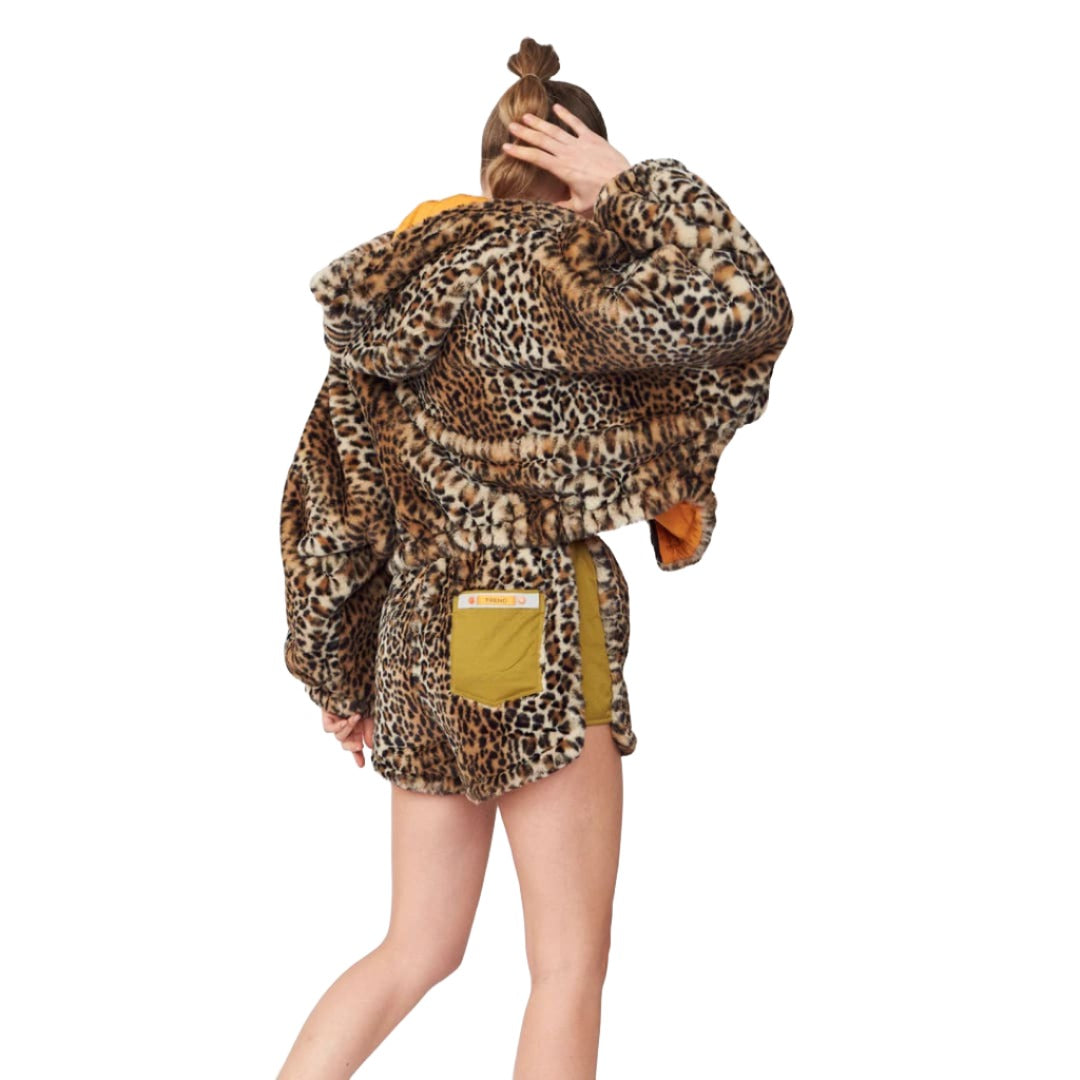 Mocha Reversible Hooded Faux Fur Jacket | Buy Me Fur Ltd