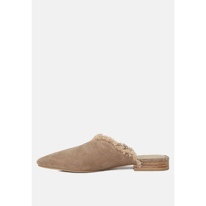 molly frayed leather mules | Rag &