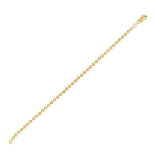 Moon Cut Bead Chain Bracelet in 14k Yellow Gold (3.0 mm) | Richard Cannon Jewelry