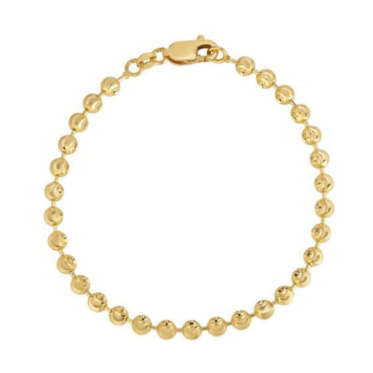 Moon Cut Bead Chain Bracelet in 14k Yellow Gold (4.0 mm) | Richard Cannon Jewelry