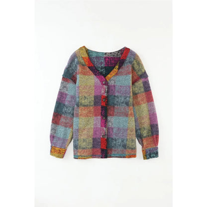 Multicolour Plaid Pocketed Shacket | Fashionfitz