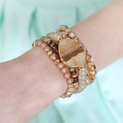 Natural Stone Charm Mixed Beads Bracelets | Riah Fashion