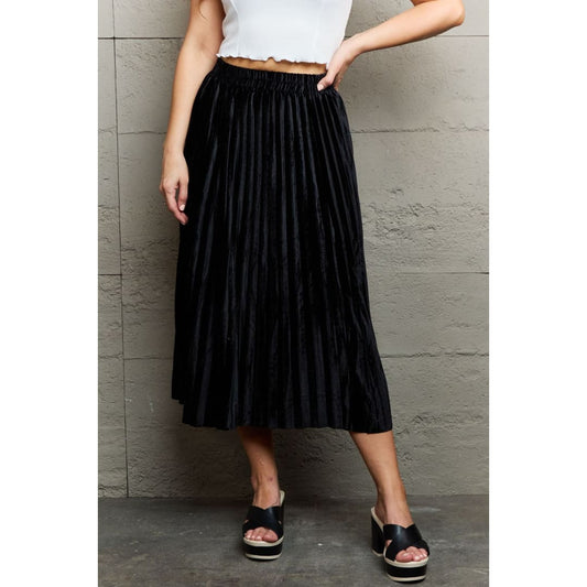 Ninexis Accordion Pleated Flowy Midi Skirt | The Urban Clothing Shop™