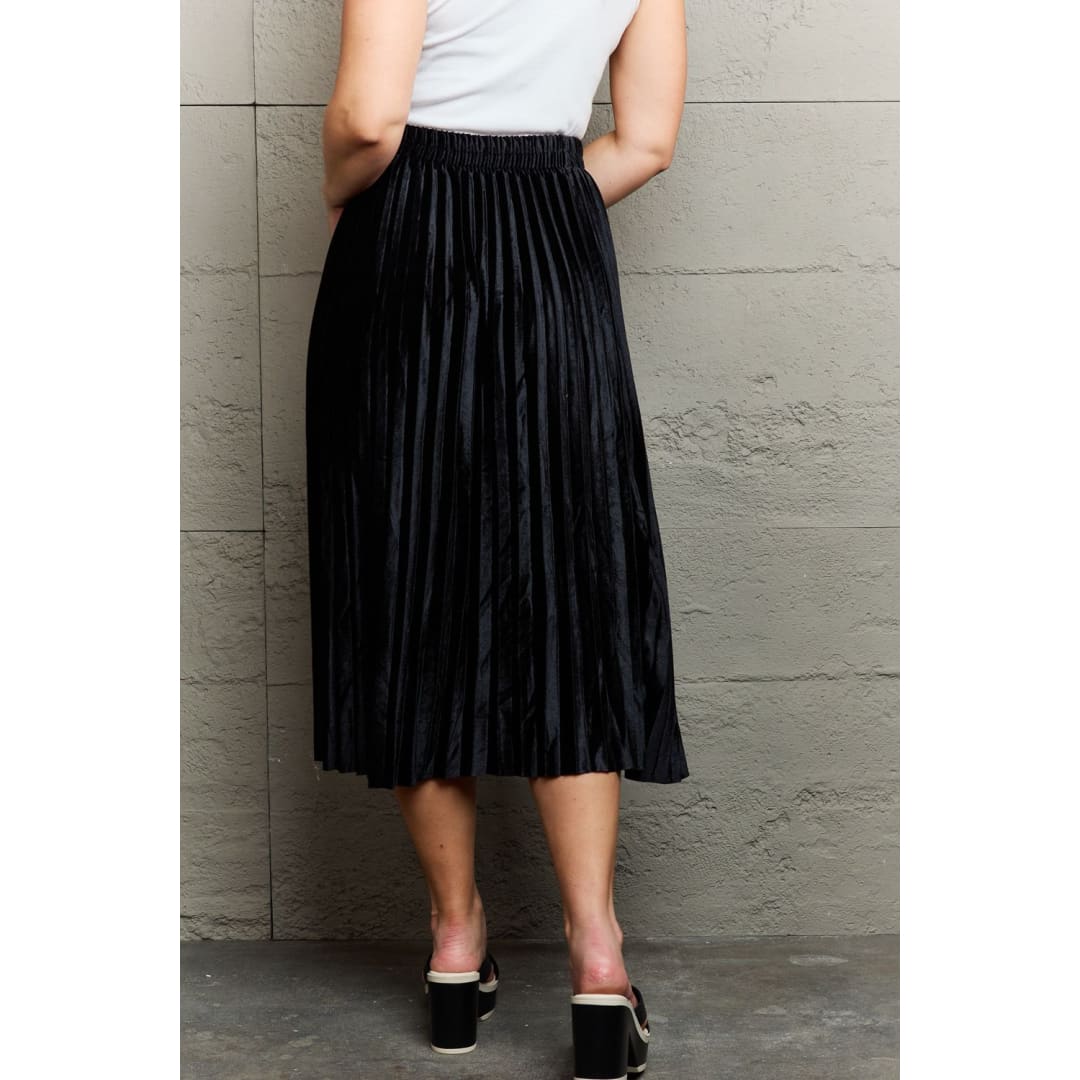 Ninexis Accordion Pleated Flowy Midi Skirt | The Urban Clothing Shop™