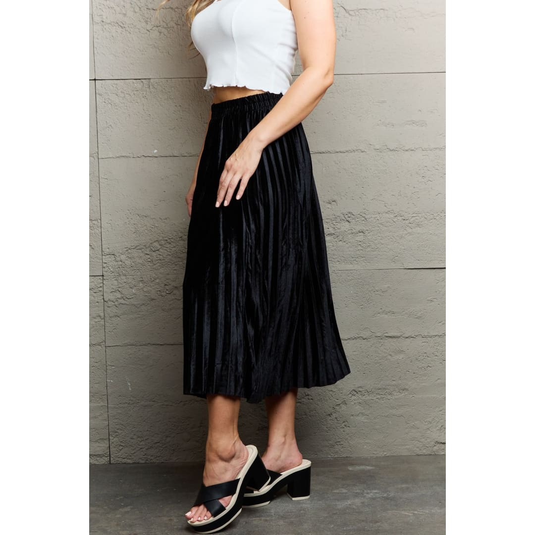 Ninexis Accordion Pleated Flowy Midi Skirt | The Urban Clothing Shop™