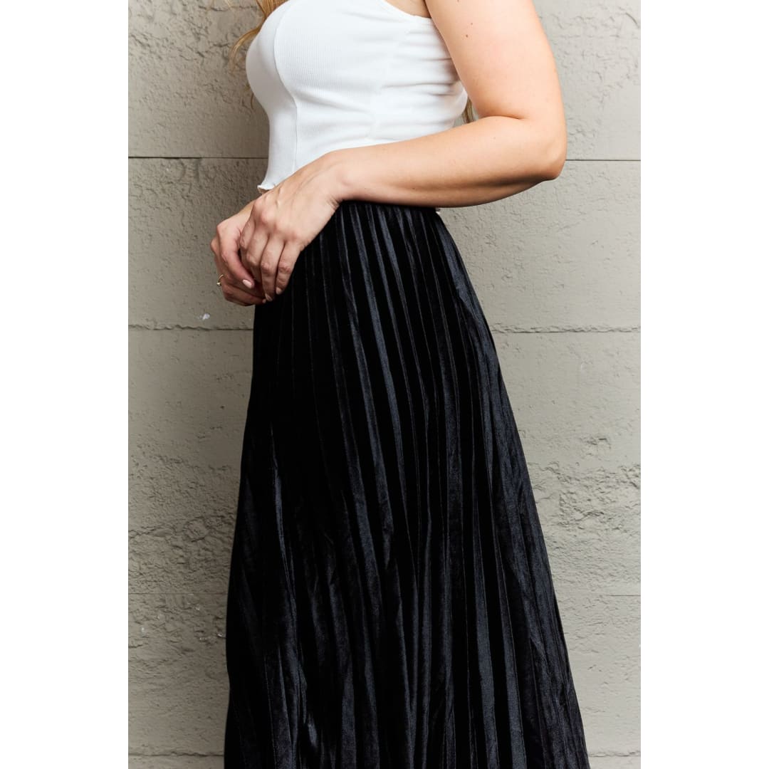 Ninexis Accordion Pleated Flowy Midi Skirt | The Urban Clothing Shop™