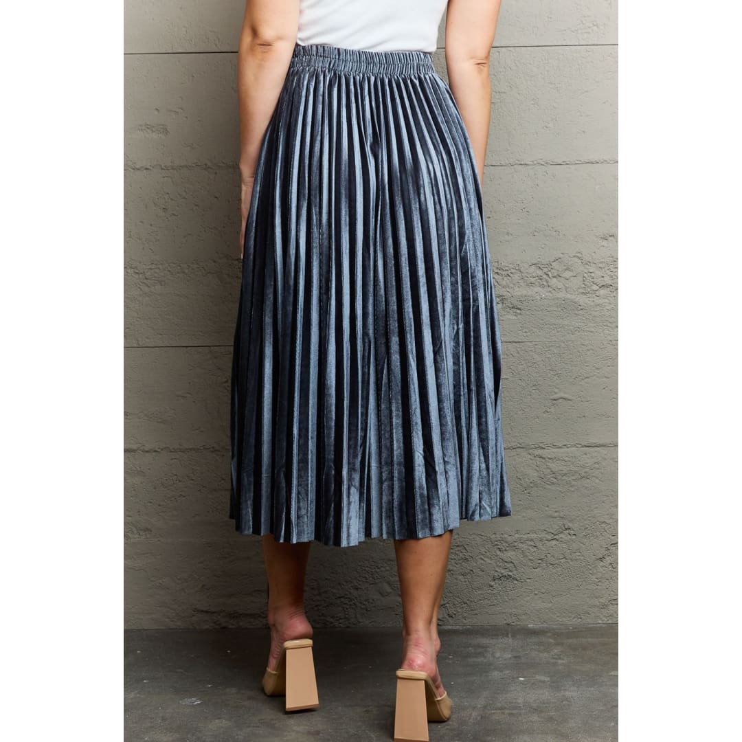 Ninexis Accordion Pleated Flowy Midi Skirt | The Urban Clothing Shop™