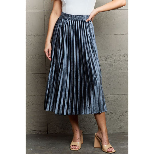 Ninexis Accordion Pleated Flowy Midi Skirt | The Urban Clothing Shop™