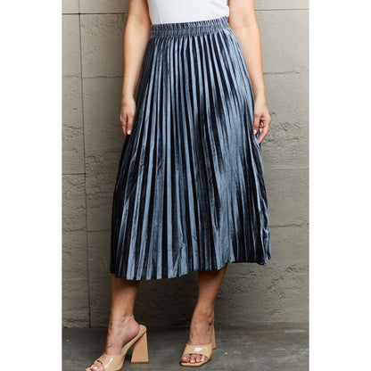 Ninexis Accordion Pleated Flowy Midi Skirt | The Urban Clothing Shop™