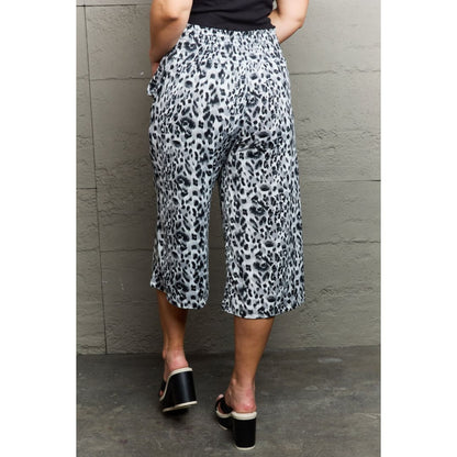 Ninexis Leopard High Waist Flowy Wide Leg Pants with Pockets | The Urban Clothing Shop™