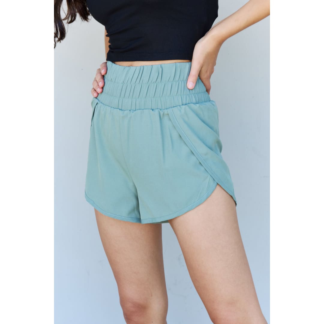 Ninexis Stay Active High Waistband Active Shorts in Pastel Blue | The Urban Clothing Shop™