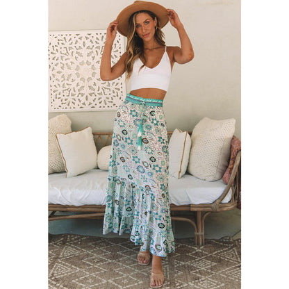 Noemi Floral Print Maxi Skirt | Threaded Pear