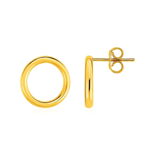 Open Circle Post Earrings in 14k Yellow Gold | Richard Cannon Jewelry