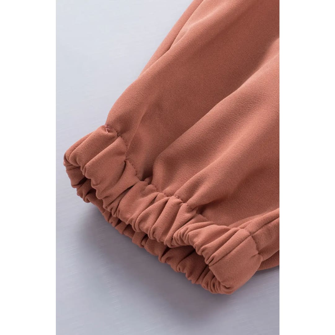 Orange Pockets Ankle-length High Waist Joggers | Fashionfitz