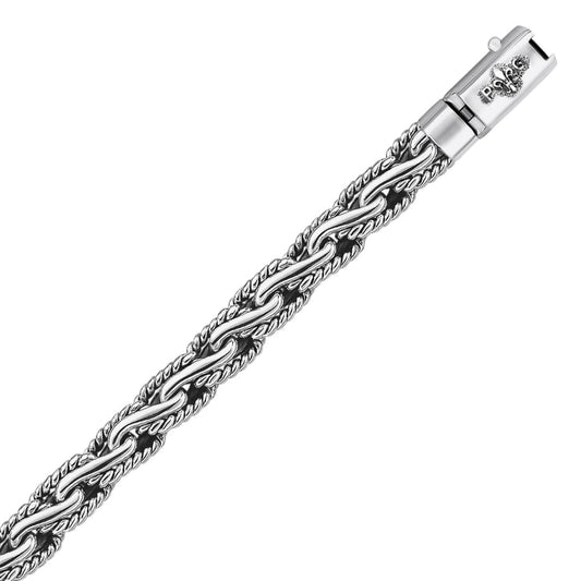 Oxidized Sterling Silver Men’s Chain Bracelet in a Cable Motif | Richard Cannon Jewelry