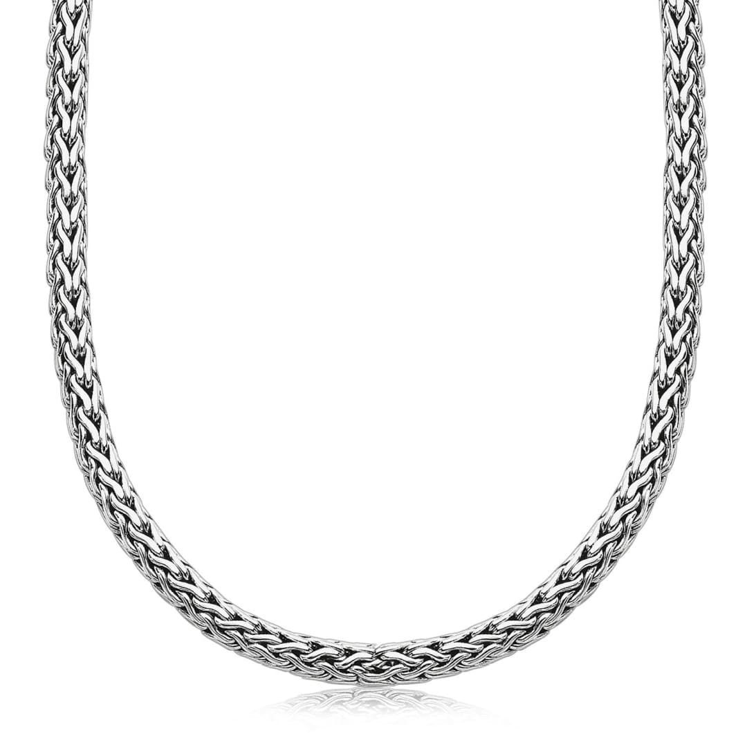 Oxidized Sterling Silver Wheat Style Chain Men’s Necklace | Richard Cannon Jewelry