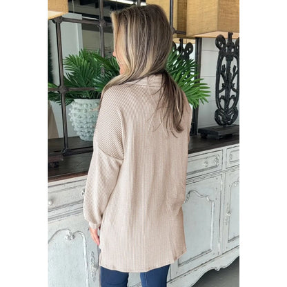 Parchment Sequin Patch Corded Shacket | Fashionfitz