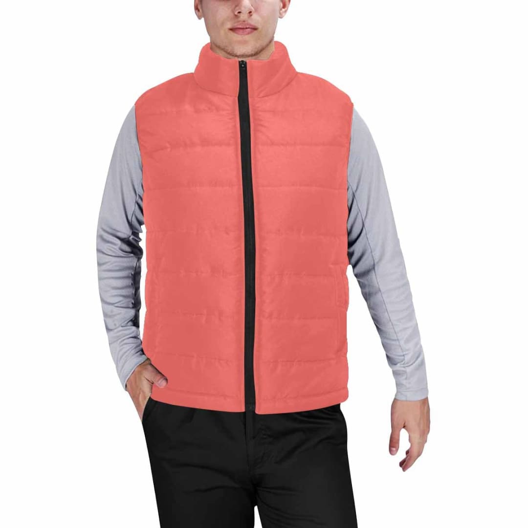Pastel Red Men’s Padded Vest | The Urban Clothing Shop™