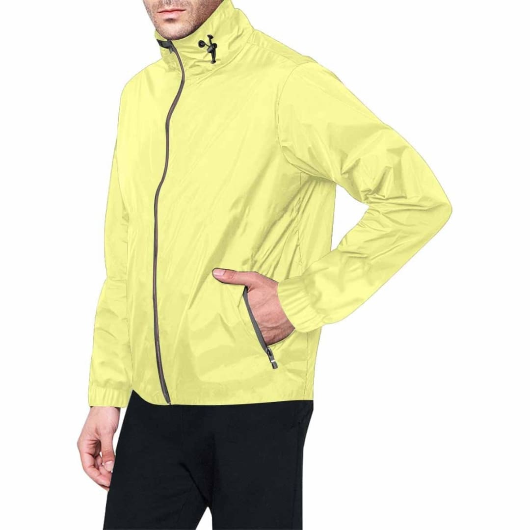 Pastel Yellow Hooded Windbreaker Jacket - Men / Women | IAA | inQue.Style