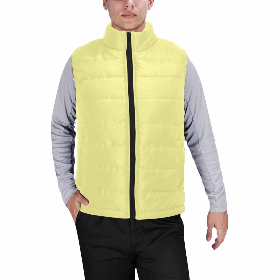 Pastel Yellow Men’s Padded Vest | The Urban Clothing Shop™
