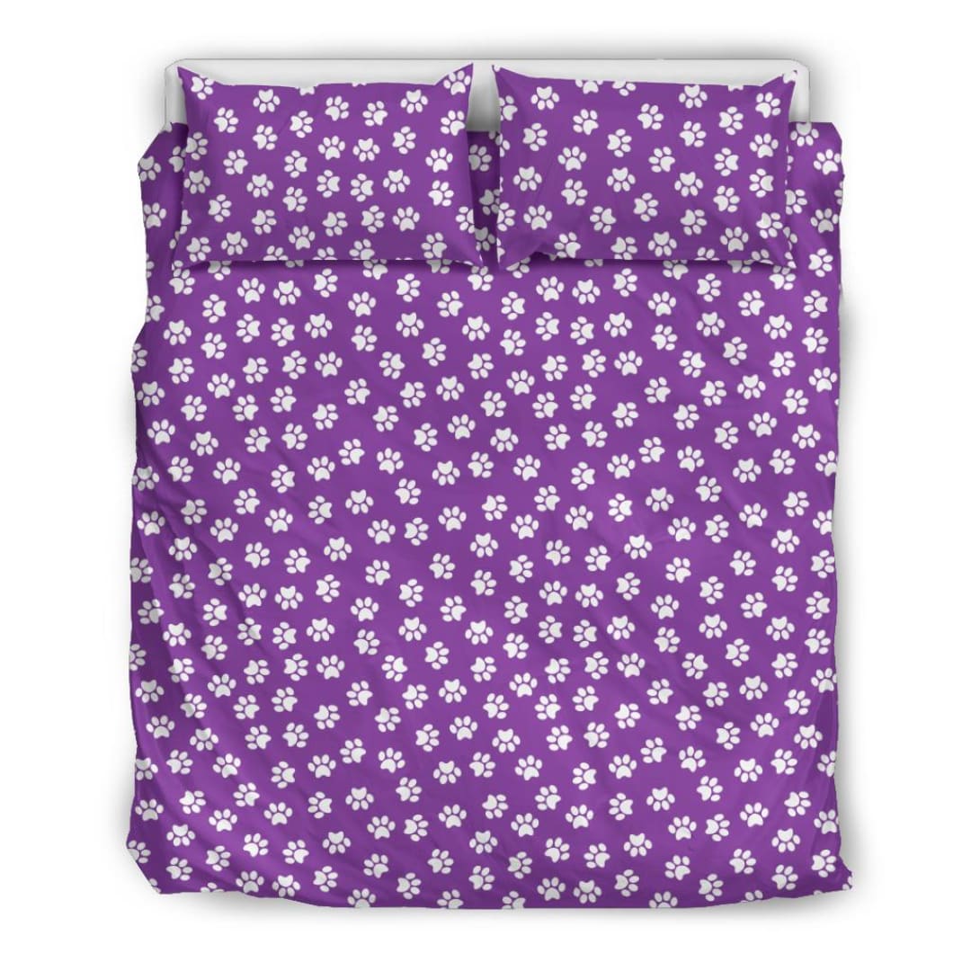 Paw Print Purple Duvet Cover Set | The Urban Clothing Shop™