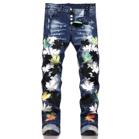 Petals Embroidery Slim Fit Pants | The Urban Clothing Shop™