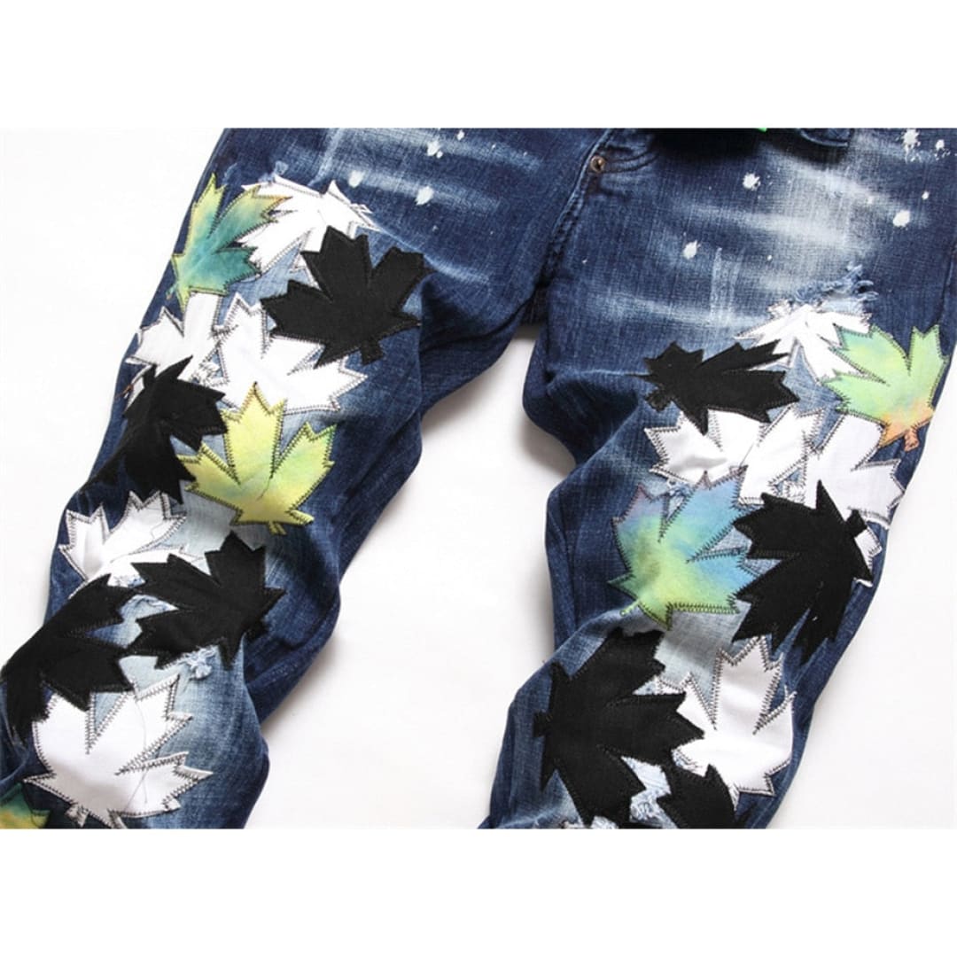 Petals Embroidery Slim Fit Pants | The Urban Clothing Shop™