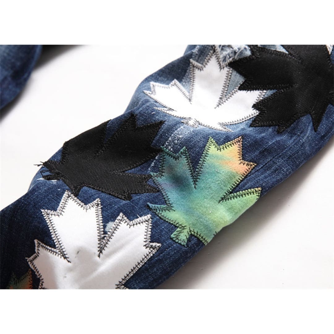 Petals Embroidery Slim Fit Pants | The Urban Clothing Shop™