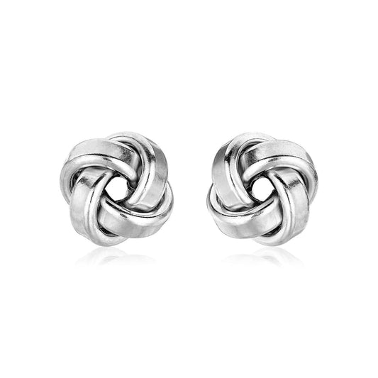Petite Sterling Silver Polished Love Knot Earrings(9mm) | Richard Cannon Jewelry