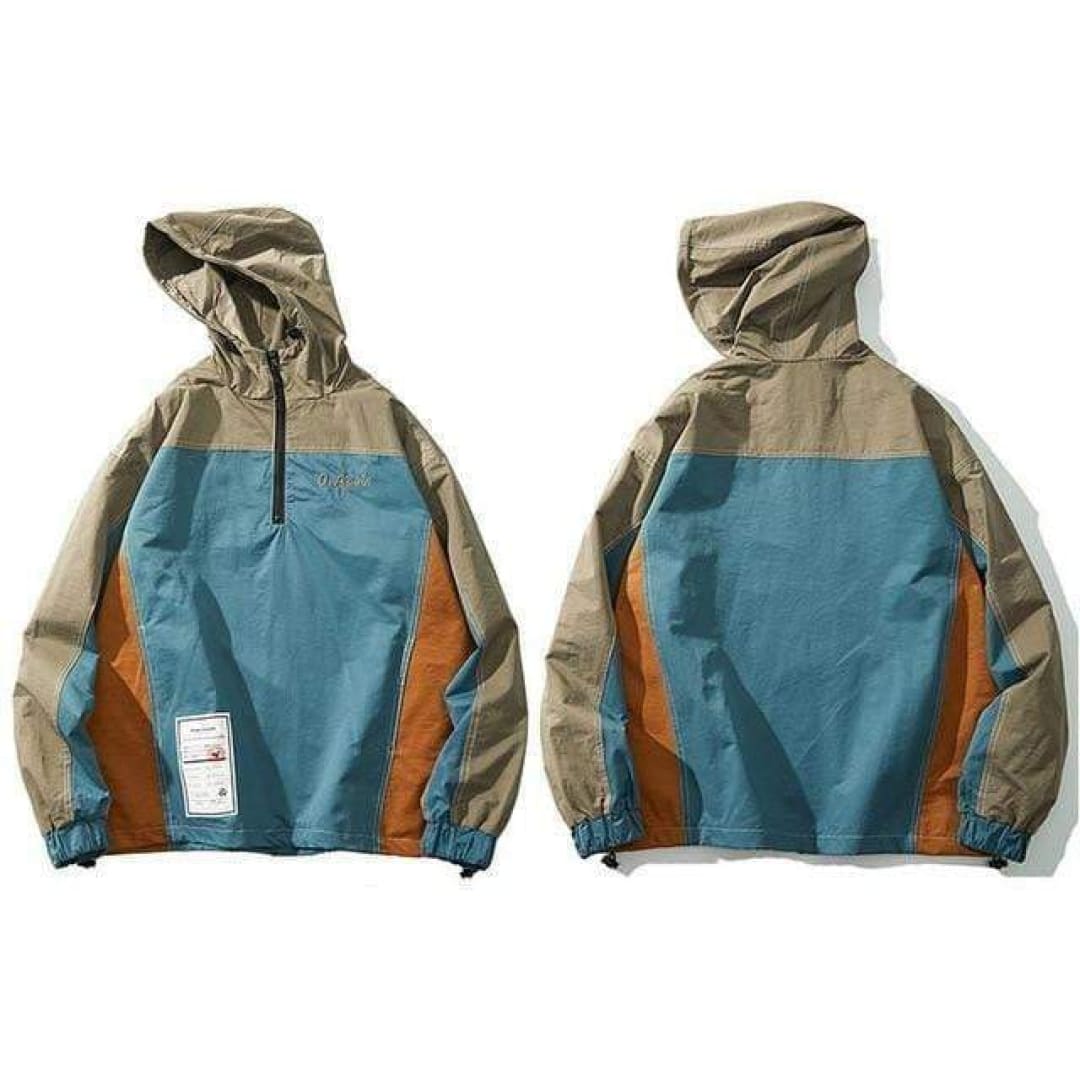 PINCHAUN Color Block Half Zipper Track Jacket | The Urban Clothing Shop™