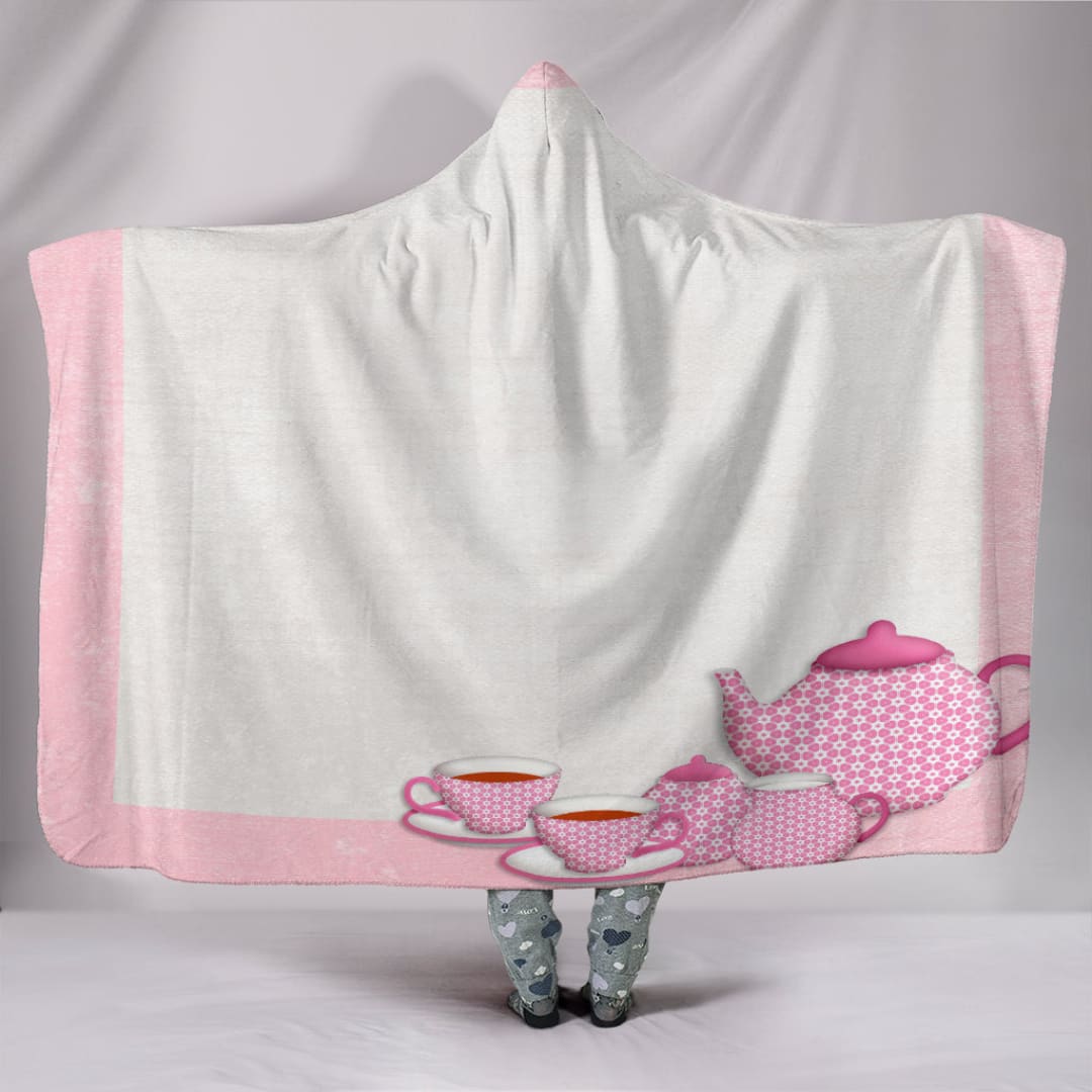 Pink Framed Teapot Hooded Blanket | The Urban Clothing Shop™