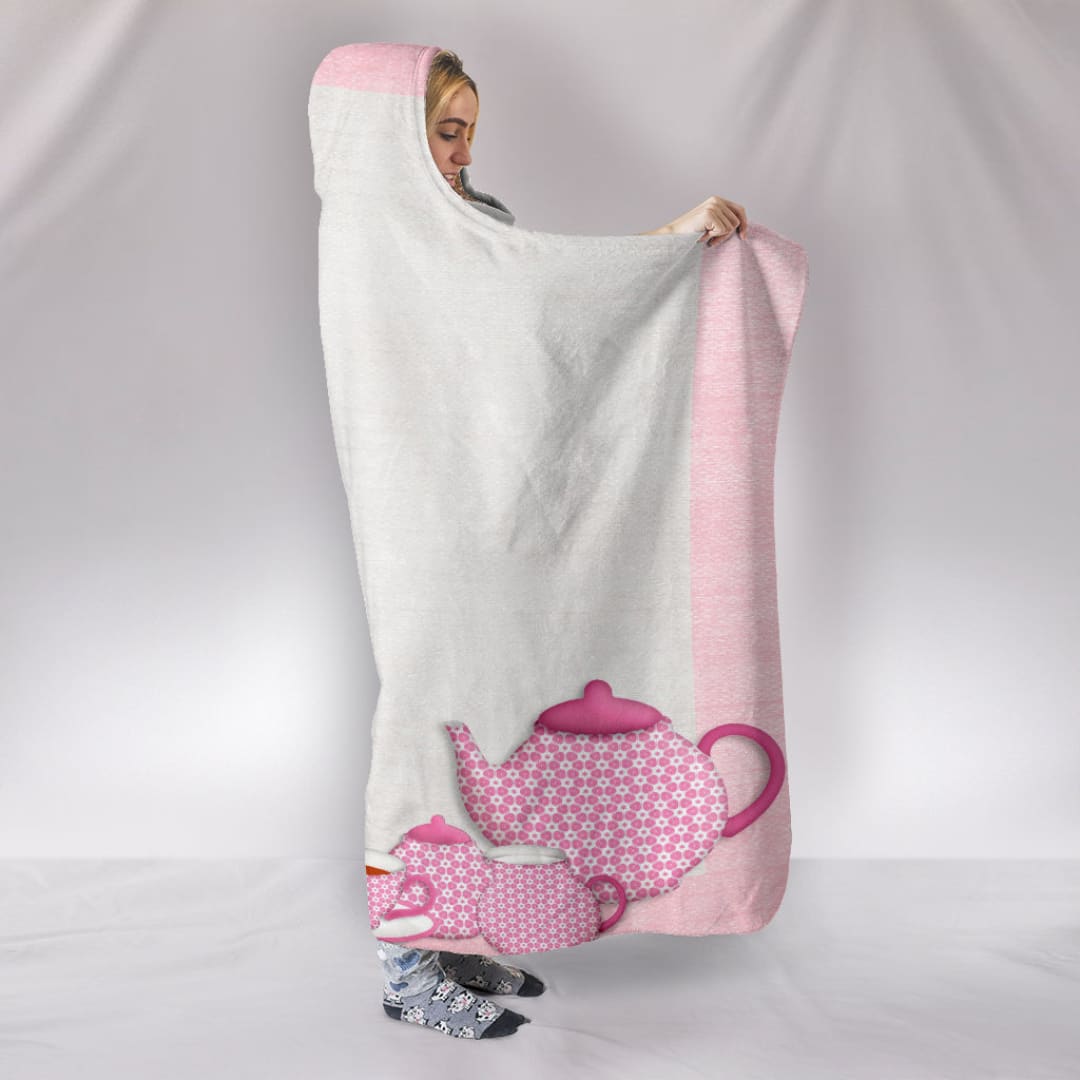 Pink Framed Teapot Hooded Blanket | The Urban Clothing Shop™