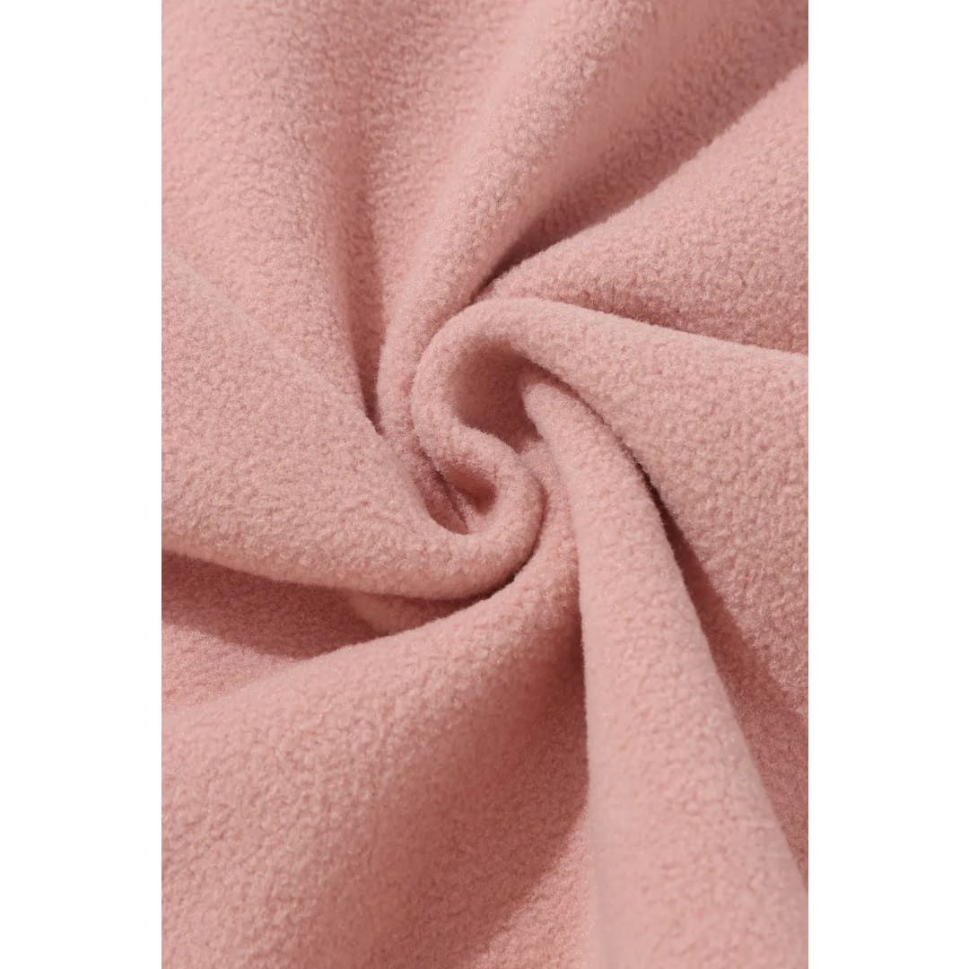 Pink Sherpa Contrast Trim Zipped Pocket Jacket | Fashionfitz