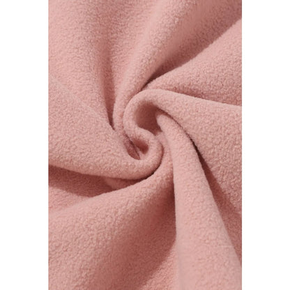 Pink Sherpa Contrast Trim Zipped Pocket Jacket | Fashionfitz