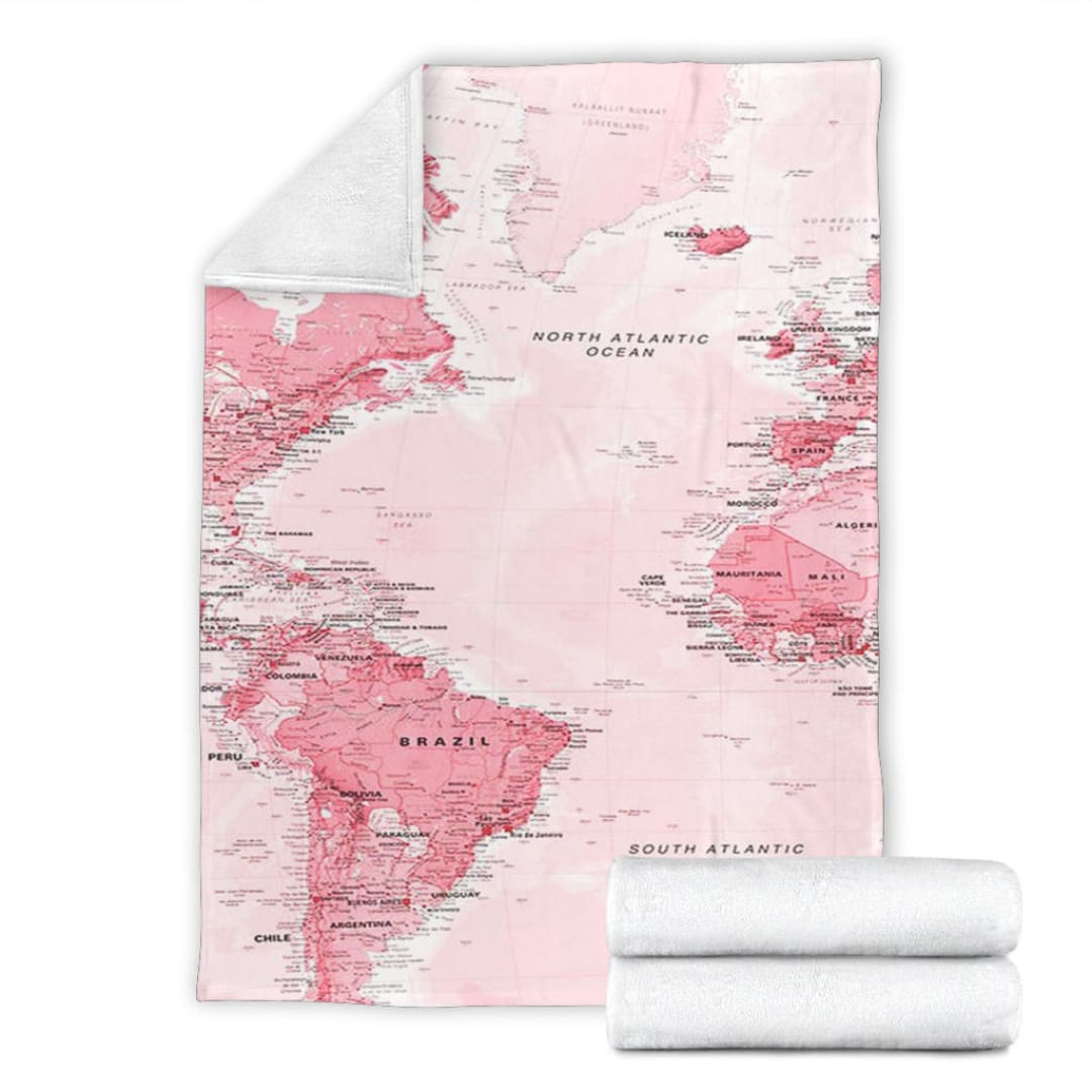 Pink World Map Snuglee Blanket | The Urban Clothing Shop™