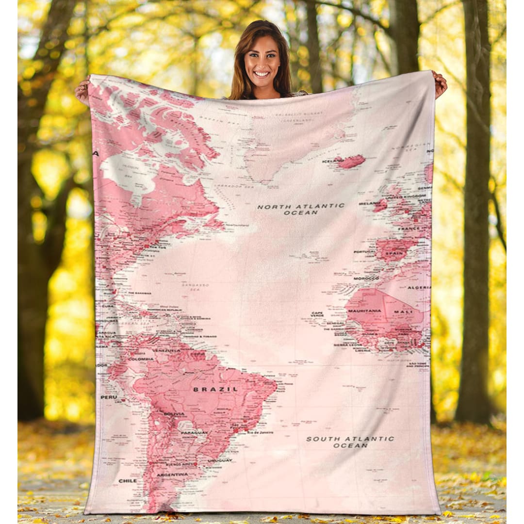 Pink World Map Snuglee Blanket | The Urban Clothing Shop™