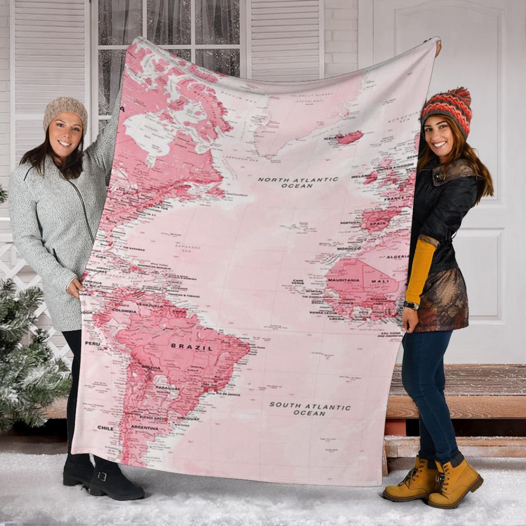 Pink World Map Snuglee Blanket | The Urban Clothing Shop™