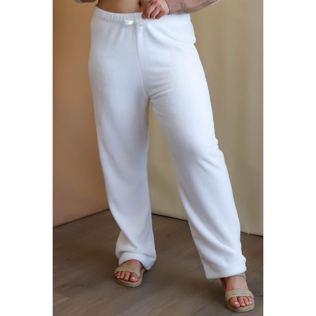 Plus Size Ivory Bow Detail Wide Leg Pants | Active Usa