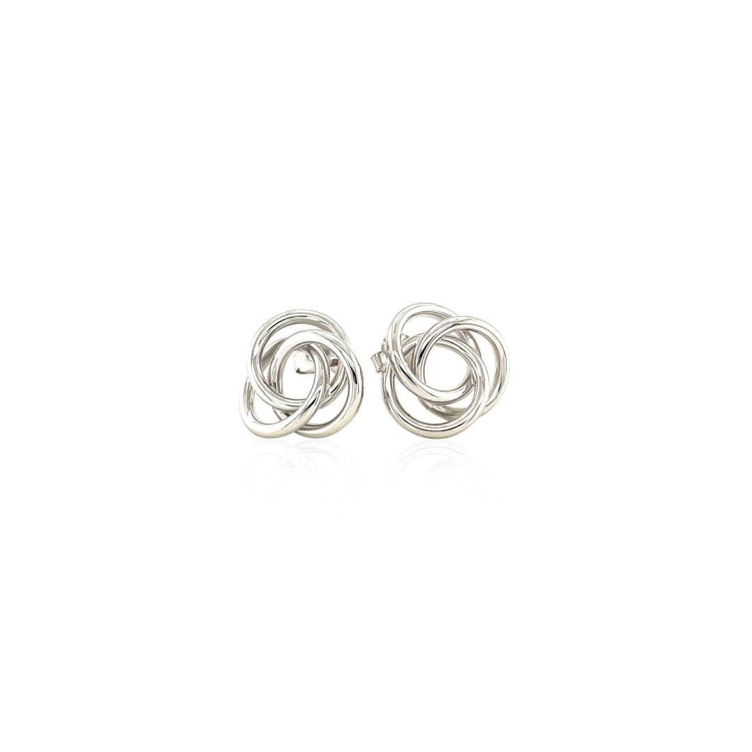 Polished Open Love Knot Earrings in Sterling Silver | Richard Cannon Jewelry