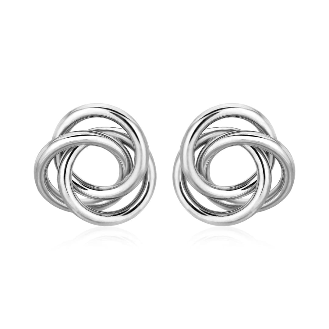 Polished Open Love Knot Earrings in Sterling Silver | Richard Cannon Jewelry