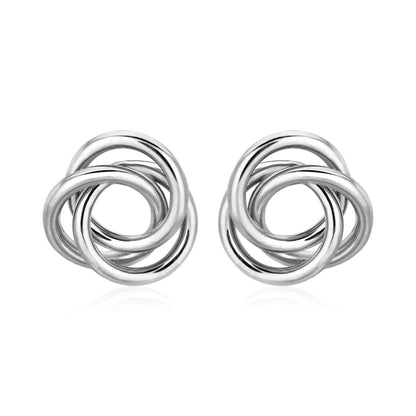 Polished Open Love Knot Earrings in Sterling Silver | Richard Cannon Jewelry