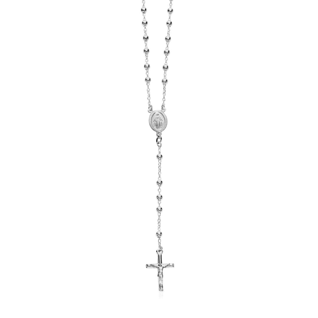 Polished Rosary Chain and Bead Necklace in Sterling Silver | Richard Cannon Jewelry