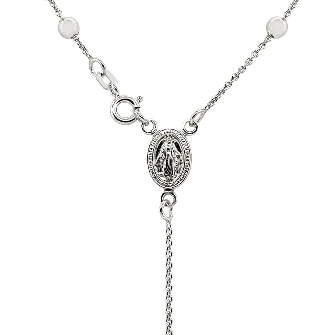 Polished Rosary Chain and Bead Necklace in Sterling Silver | Richard Cannon Jewelry