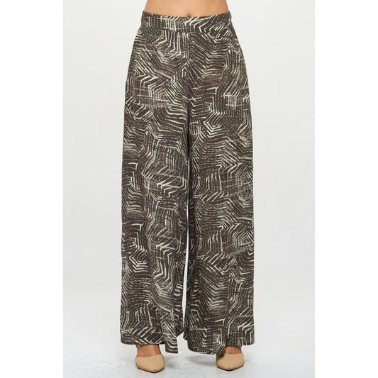 Print Wide Leg Palazzo Pants with Side Pockets | The Urban Clothing Shop™