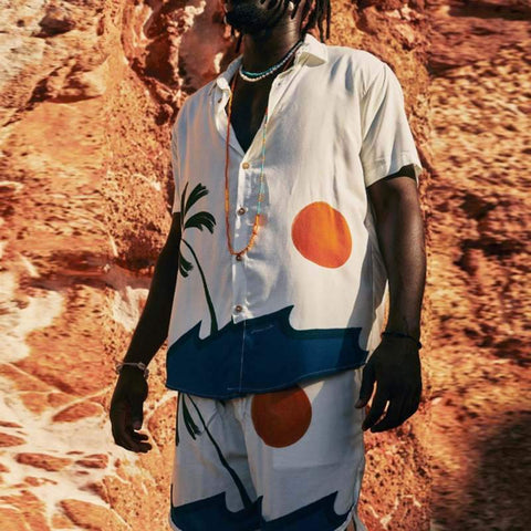 ALOHA Hawaiian Beach Shorts Set